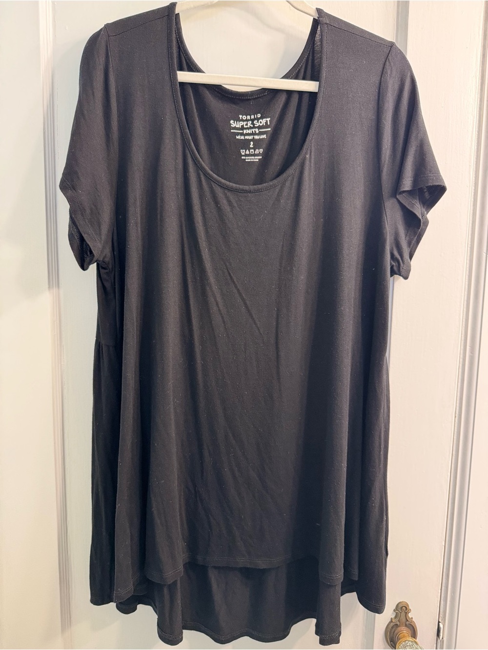 torrid Super Soft Black Scoop Neck Short Sleeve Tunic 2XL